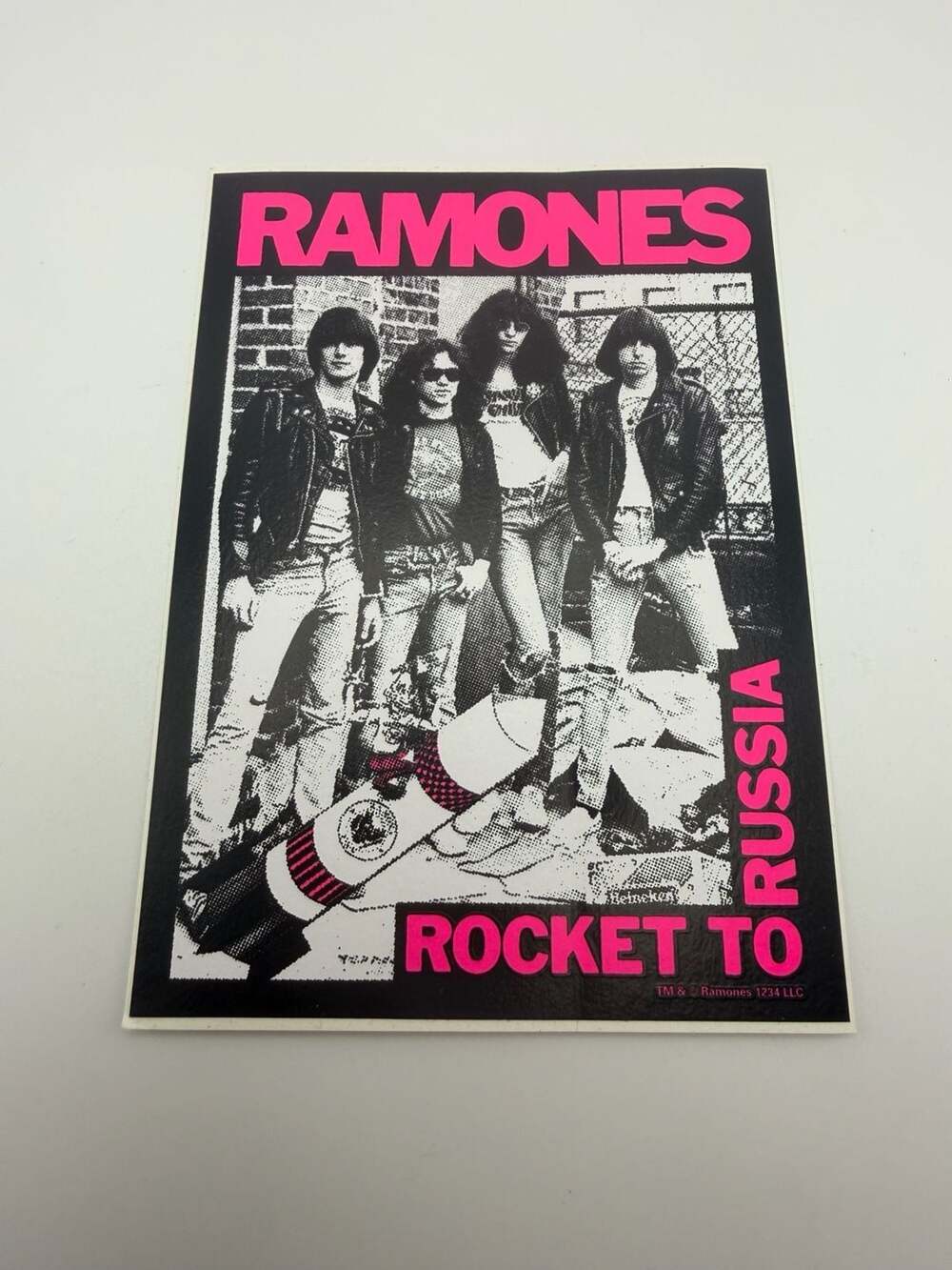 Ramones Rocket To Russia Music Sticker Decal Pink